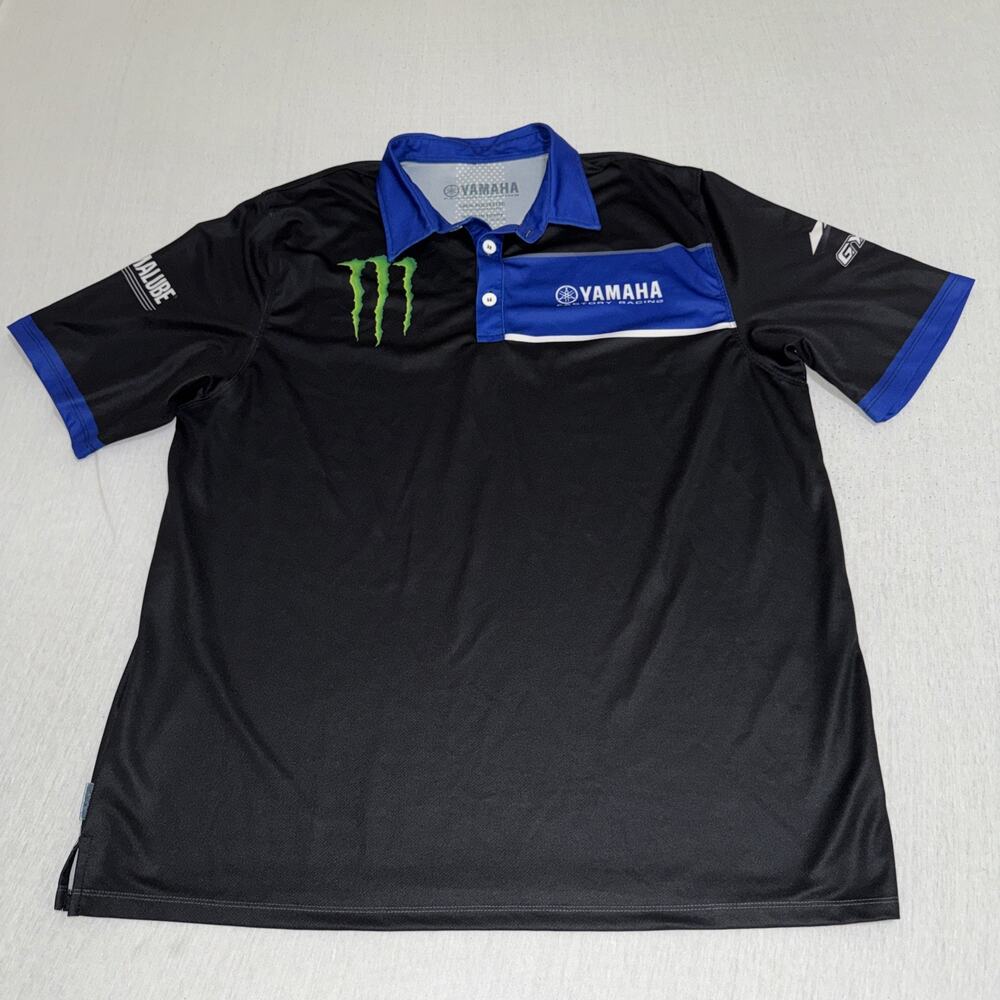 YAMAHA FACTORY RACING TEAM MONSTER ENERGY GYTR SHIRT JERSEY POLO SZ 2XL EUC